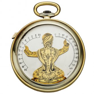 Unique Swiss 18K gold Art Deco keyless dress watch Circa 1930