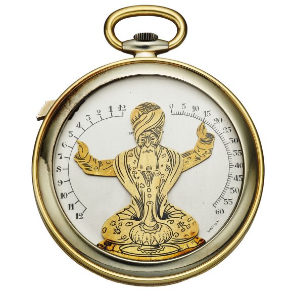 Unique Swiss 18K gold Art Deco keyless dress watch Circa 1930