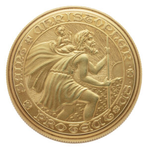 Swiss 18 carat gold St. Christopher coin watch Circa 1960