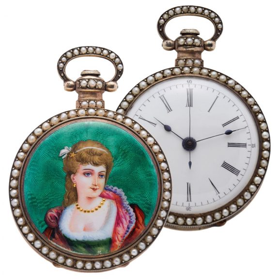 Swiss silver portrait watch for the Chinese market Circa 1890 Swiss silver portrait watch for the Chinese market Circa 1890