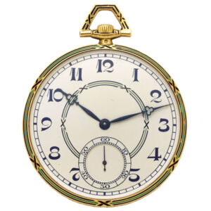 Swiss gold and enamel keyless dress watch Circa 1920