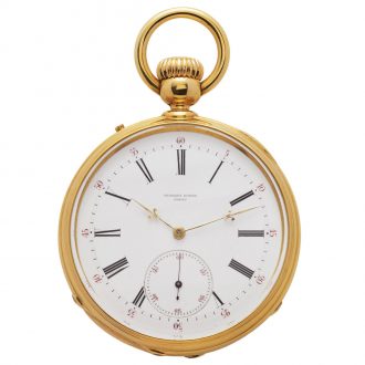 Fine French 18 carat yellow gold keyless pocket watch Circa 1870