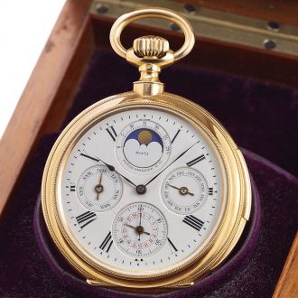 Important Swiss gold astronomical repeating watch Circa 1882