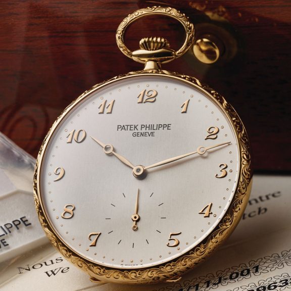 Unique Swiss gold watch with miniature enamel portrait Circa 1997