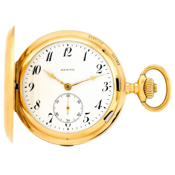 Swiss gold repeating carillon grande sonnerie clockwatch Circa 1913