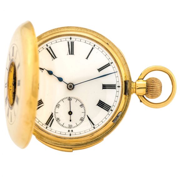 Swiss gold half hunting cased repeating pocket watch Circa 1900
