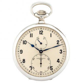 Swiss silver lever deck chronometer with power reserve Circa 1940