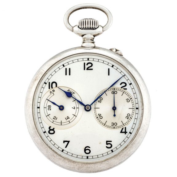Fine German nickel deck watch with power reserve Circa 1942 Fine German nickel deck watch with power reserve Circa 1942