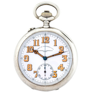 Interesting Swiss silver chronograph pocket watch Circa 1918