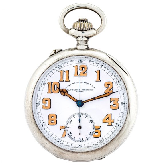 Interesting Swiss silver chronograph pocket watch Circa 1918