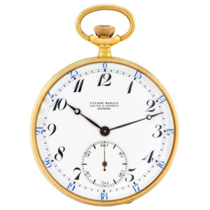 Swiss 18 carat gold open faced keyless lever watch Circa 1915