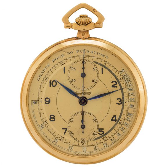 Swiss gold keyless dress watch with chronograph Circa 1940