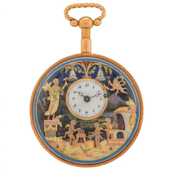 Swiss gold repeater with five automaton jacks Circa 1810