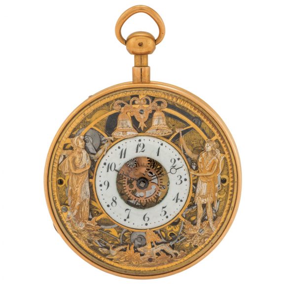 French gold half skeletonized quarter repeater Circa 1820