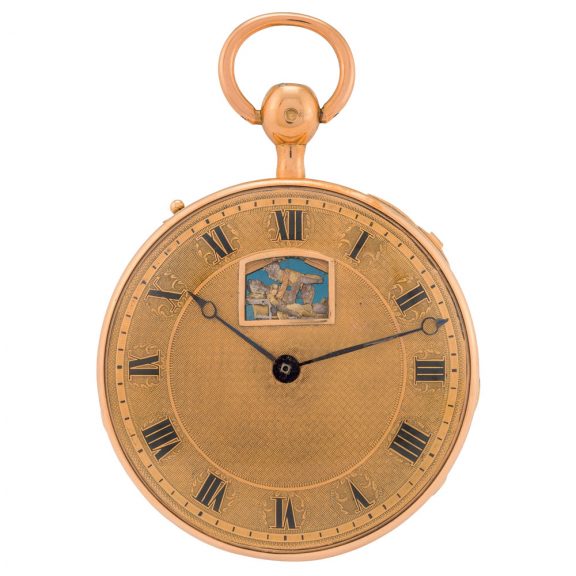 Swiss gold repeater with concealed erotic automaton Circa 1820