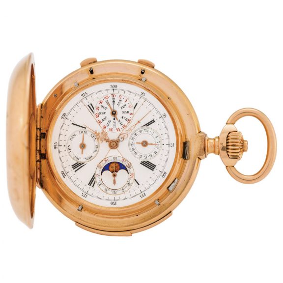 Swiss/French gold lever with eight complications Circa 1900 Swiss/French gold lever with eight complications Circa 1900