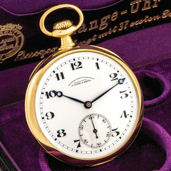 German 14K pink gold open faced pocket watch Circa 1910