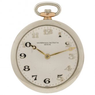 Swiss white and yellow gold keyless dress watch Circa 1925
