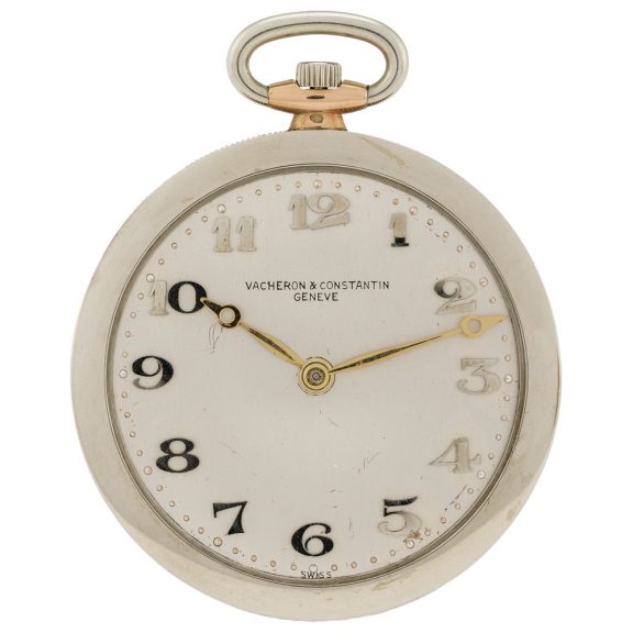 Swiss white and yellow gold keyless dress watch Circa 1925