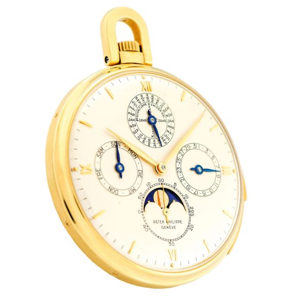 Swiss 18K gold minute repeating keyless pocket watch Circa 1953