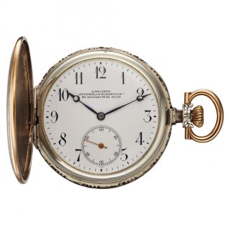 Swiss silver lever with in relief Equestrian decoration Circa 1930