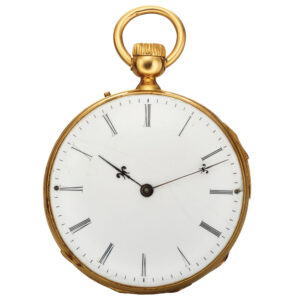 French 18K gold quarter repeating keyless pocket watch Circa 1890