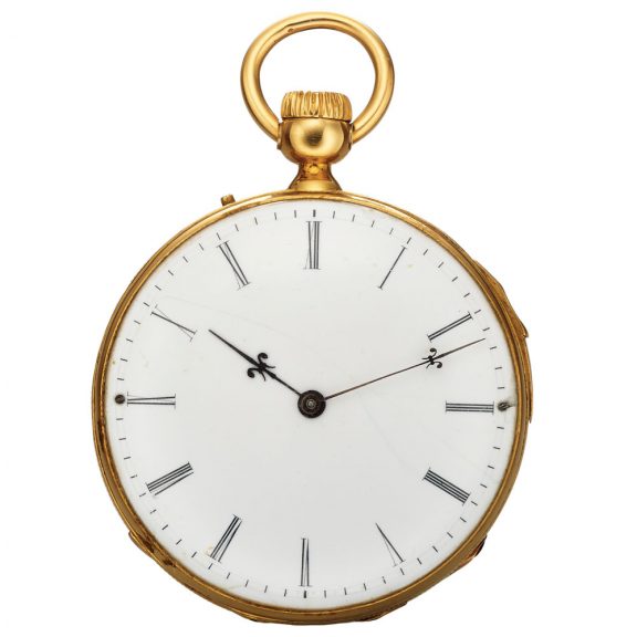 French 18K gold quarter repeating keyless pocket watch Circa 1890