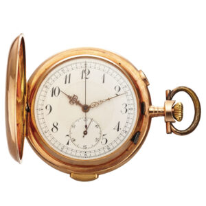 Swiss 14K gold quarter repeating keyless pocket watch Circa 1900
