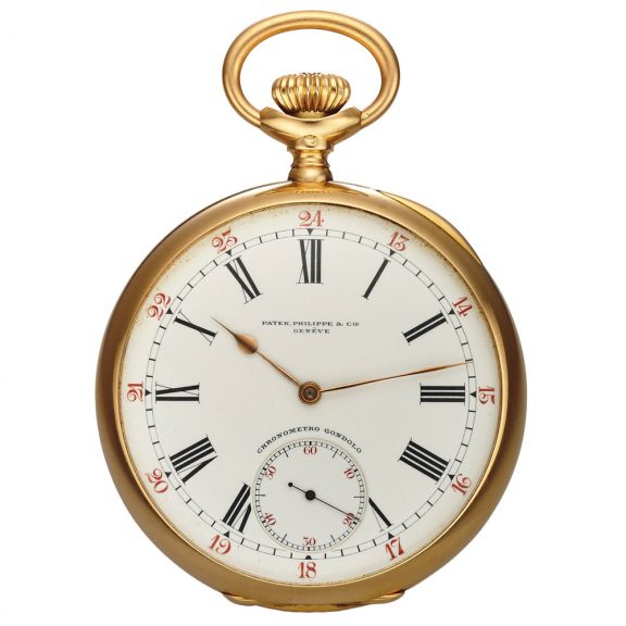 Swiss gold Chronometro Gondolo pocket watch Circa 1906