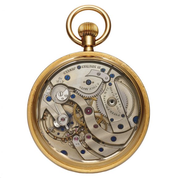 Swiss 18K gold keyless pocket watch with power reserve Circa 1912 Swiss 18K gold keyless pocket watch with power reserve Circa 1912