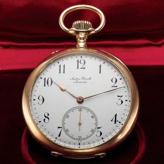 Swiss pink gold open faced lever pocket watch Circa 1920