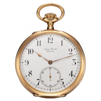 Swiss pink gold open faced lever pocket watch Circa 1920