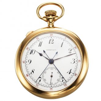 American 18 carat gold split seconds chronograph Circa 1910