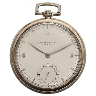 Thin Swiss 18 carat white gold keyless dress watch Circa 1930