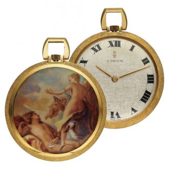 Exquisite Swiss gold and cloisonné enamel dress watch Circa 1970