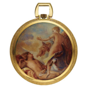 Exquisite Swiss gold and cloisonné enamel dress watch Circa 1970
