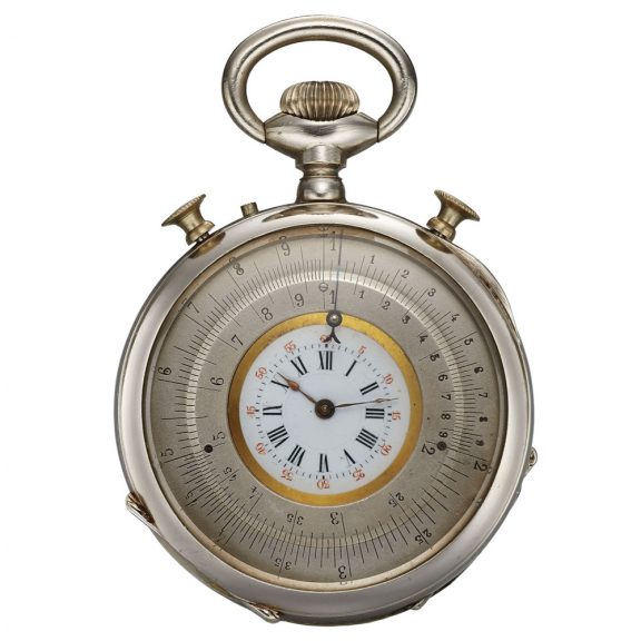 Unusual French nickel cylinder pocket watch Circa 1900