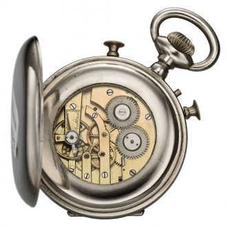 Unusual French nickel cylinder pocket watch Circa 1900