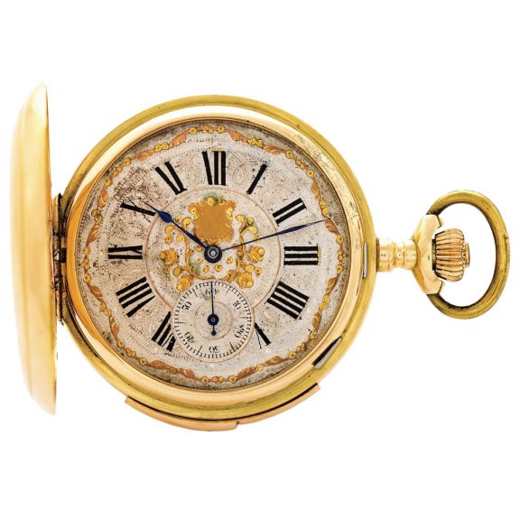 Fine Swiss gold minute repeating pocket watch Circa 1890