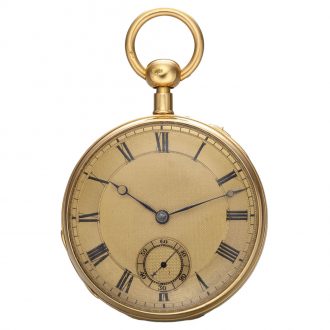 English 18K gold open faced lever pocket watch Circa 1839