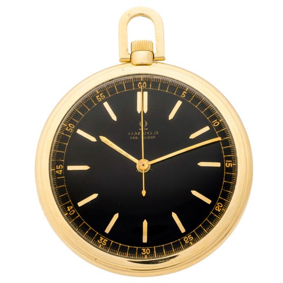 Swiss 18K gold centre seconds keyless pocket watch Circa 1934