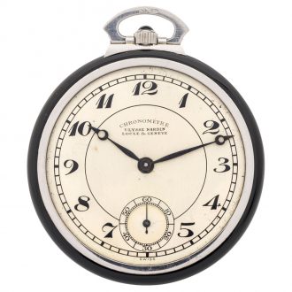 Elegant Swiss white gold and onyx dress watch Circa 1910