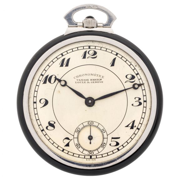 Elegant Swiss white gold and onyx dress watch Circa 1910