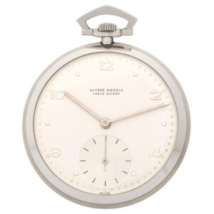 Swiss stainless steel open faced pocket watch Circa 1950