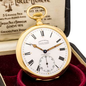 Swiss 18 carat yellow gold lever keyless pocket watch Circa 1930
