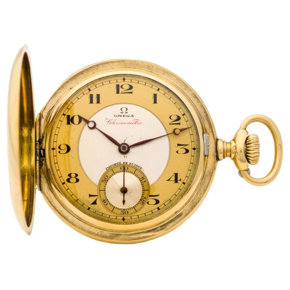 Important Swiss 18K gold keyless chronometer Circa 1925