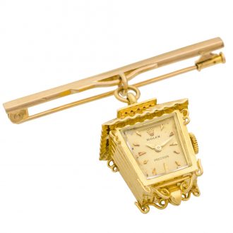 Unusual Swiss gold small latern pendant watch Circa 1950