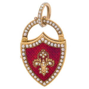 Swiss gold padlock shape form pendant watch Circa 1820