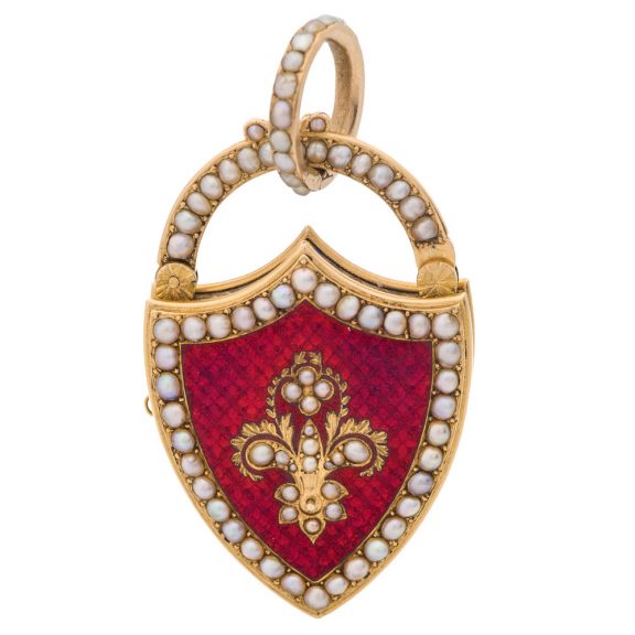 Swiss gold padlock shape form pendant watch Circa 1820