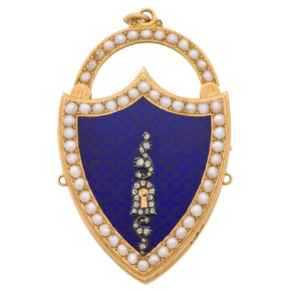 Swiss gold padlock shape form pendant watch Circa 1810